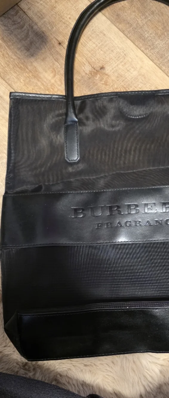 Burberry Fragrances Black Tote Bag Large Logo - Picture 2 of 7
